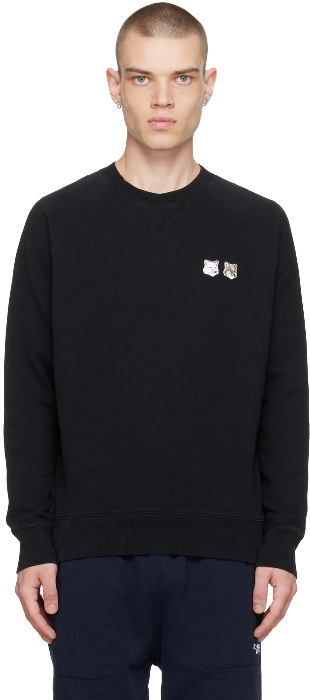 Maison Kitsuné: Black Double Fox Head Sweatshirt | SSENSE Canada