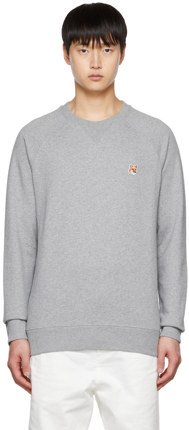 Maison Kitsuné: Gray Fox Head Sweatshirt | SSENSE