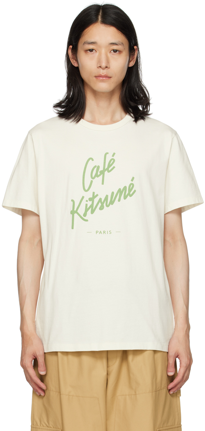 MAISON KITSUNÉ WHITE 'CAFÉ KITSUNÉ' T-SHIRT