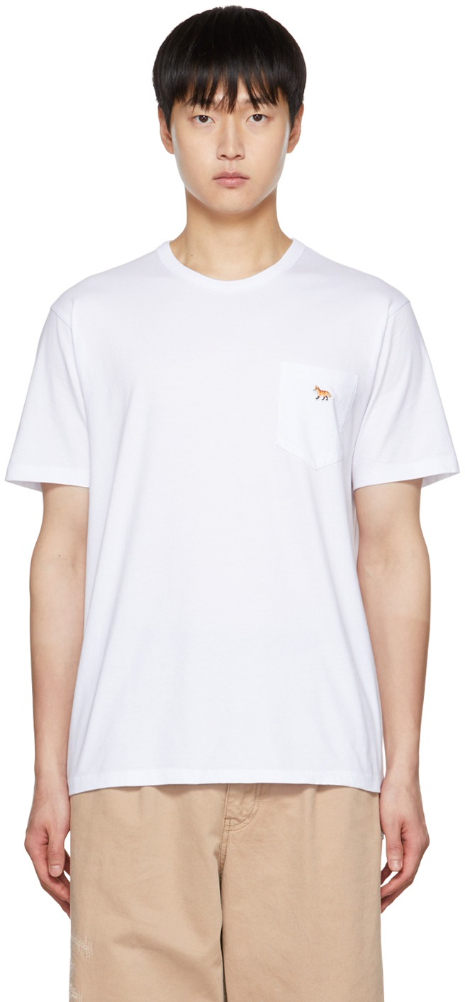 Maison Kitsuné: ホワイト ベビーフォックス Tシャツ | SSENSE 日本