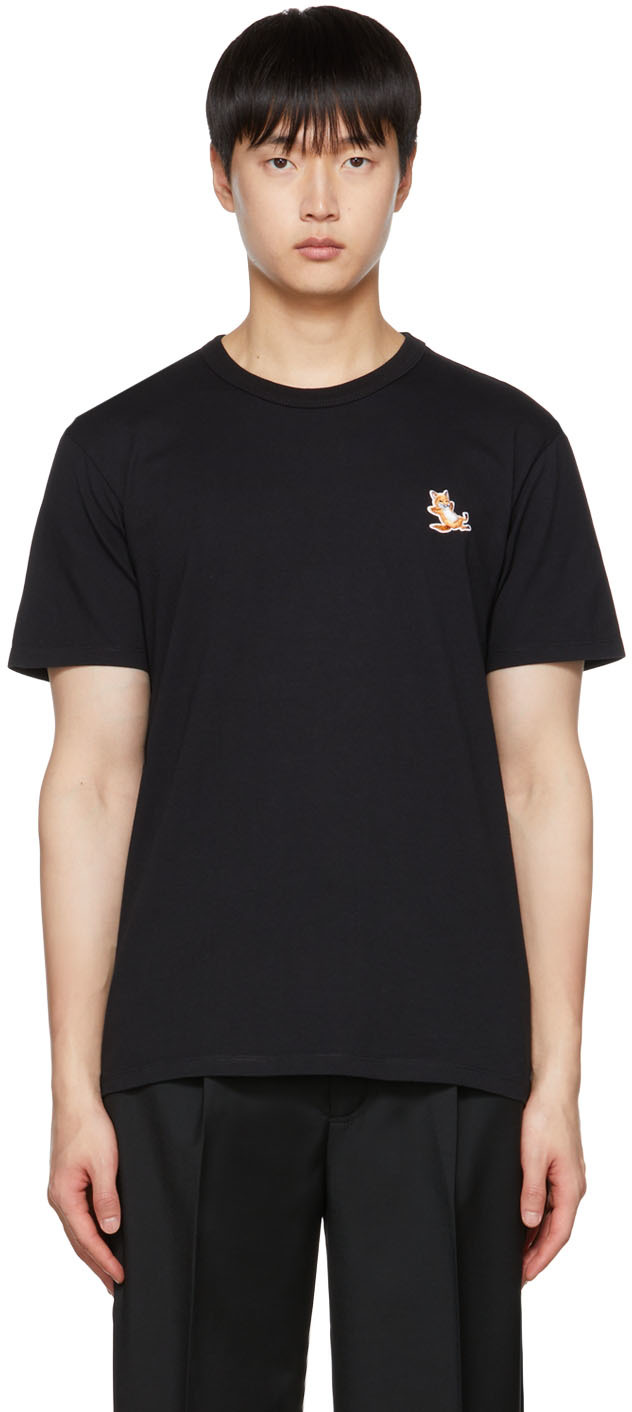 Maison Kitsuné: Black Chillax Fox T-Shirt | SSENSE