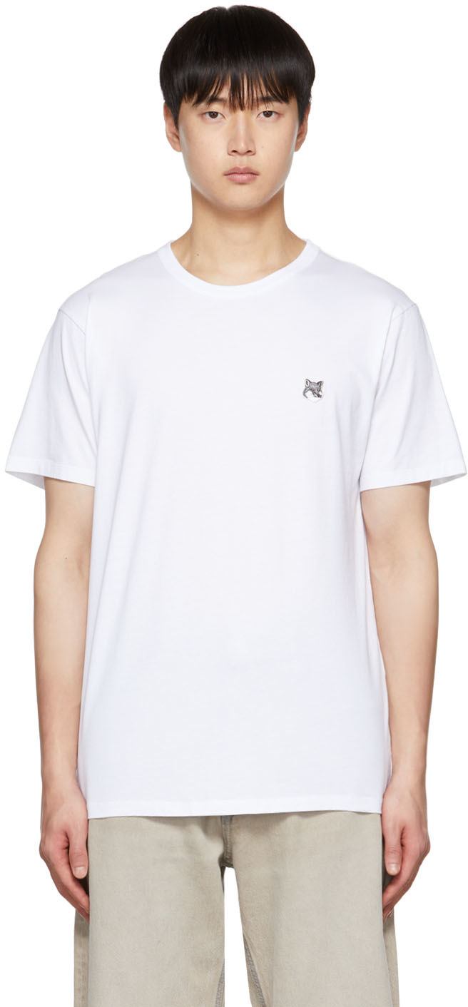 Mens Clothing T-shirts Short sleeve t-shirts Maison Kitsuné Cotton T Shirts in White for Men 