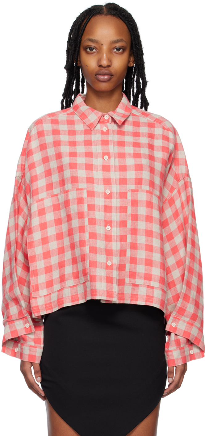 Henrik Vibskov Ssense Exclusive Pink Cast Shirt In Cherry Check