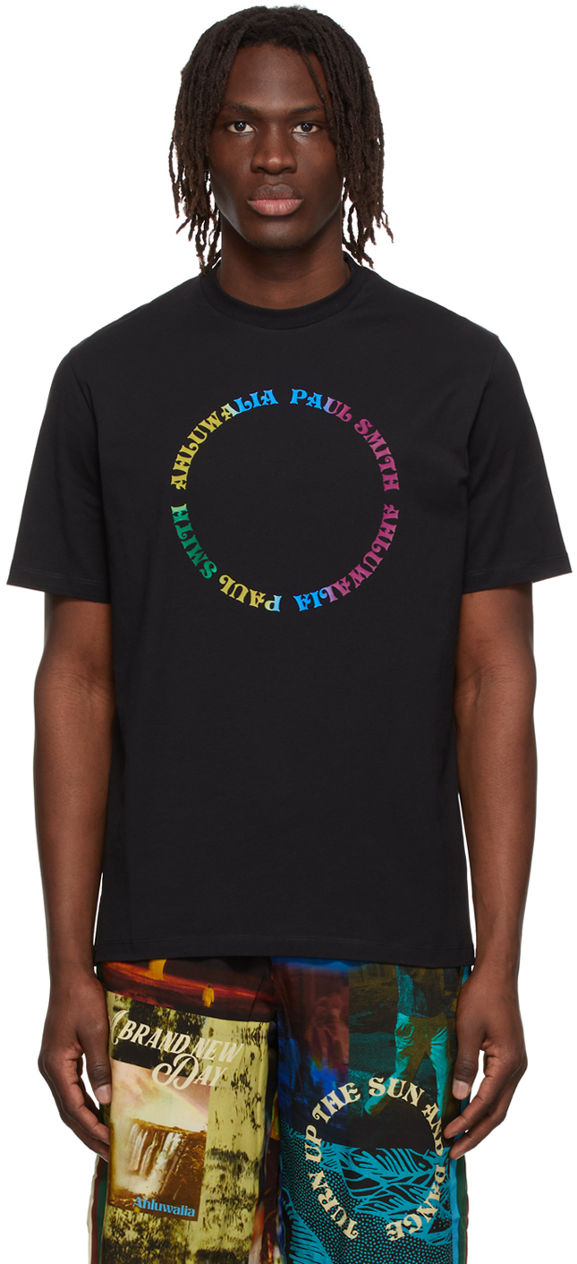 Ahluwalia &PaulSmith SSENSE Exclusive Black T-Shirt
