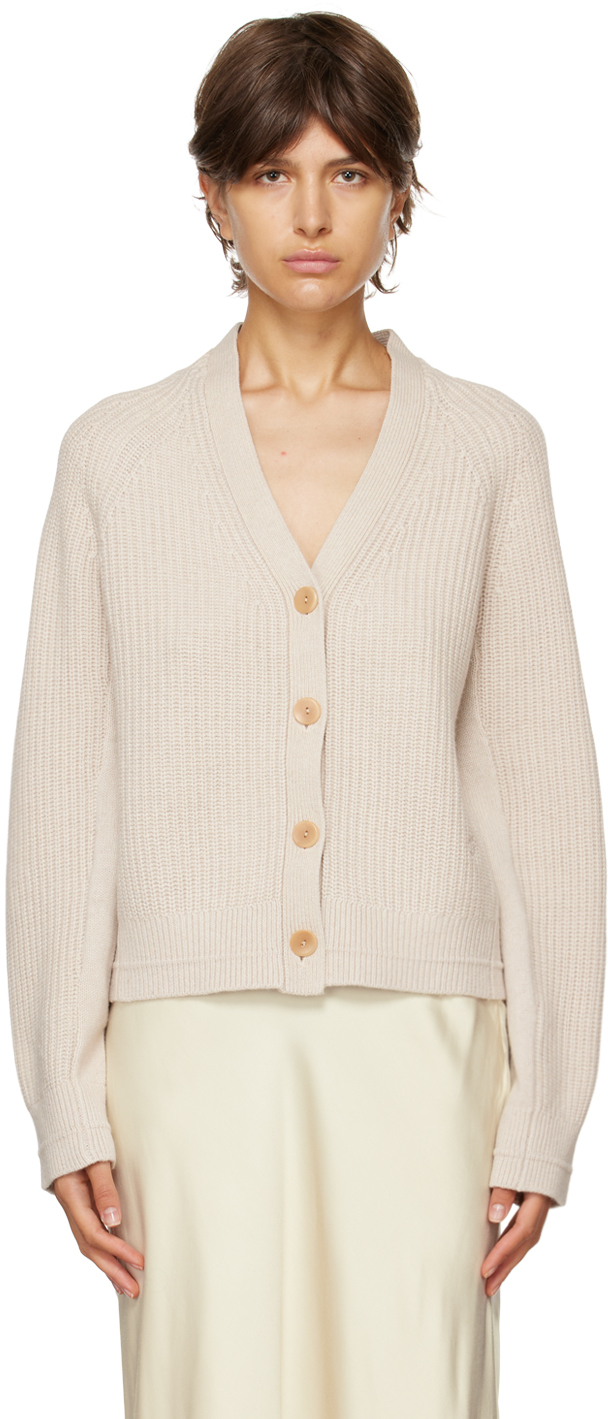 Beige Split Sleeve Cocoon Cardigan