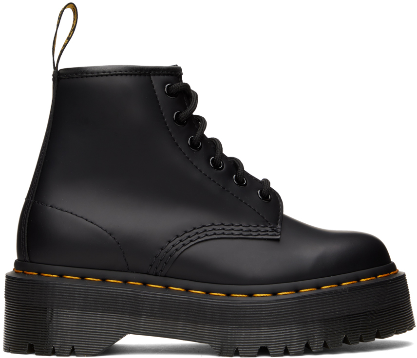 Dr. Martens: Black 101 Quad Platform Boots | SSENSE