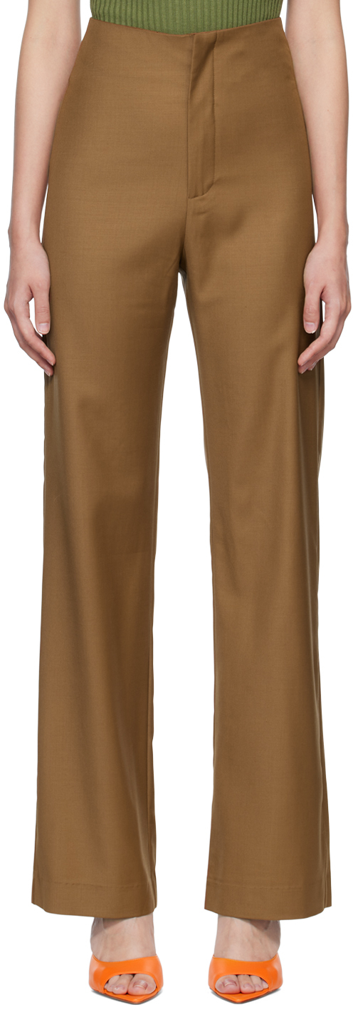 Brown High Waisted Ally Trousers