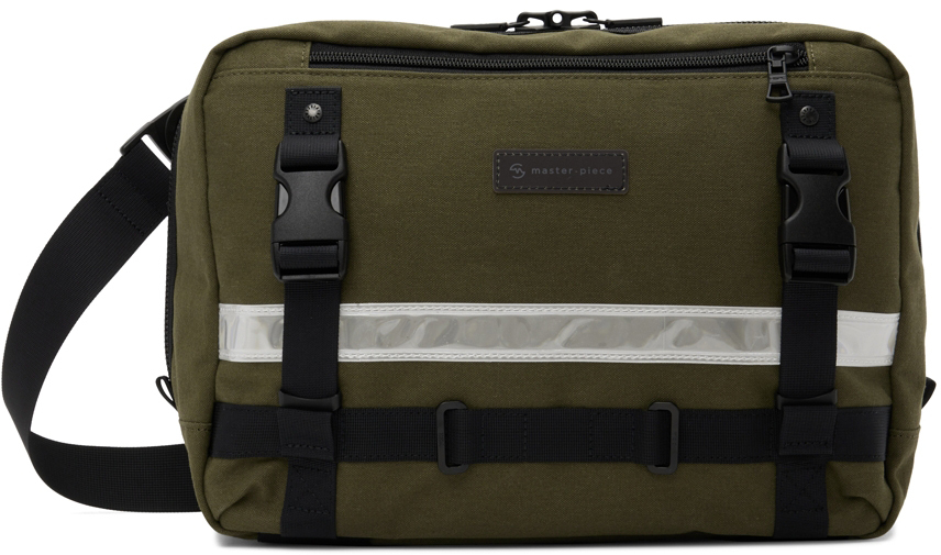 Khaki Nylon Messenger Bag by MasterPiece Co on Sale