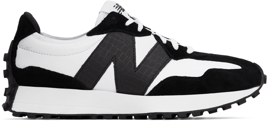 New Balance White & Black 327 Sneakers