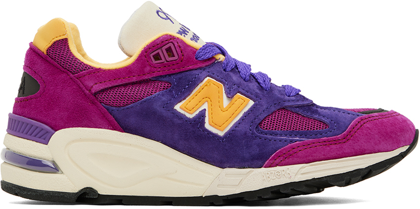 New Balance Purple & Yellow Made In USA 990V2 Sneakers