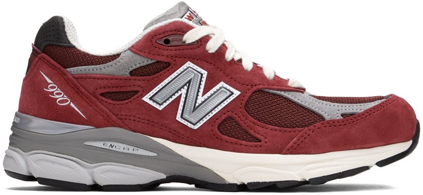 New Balance Red Made In USA 990v3 Sneakers