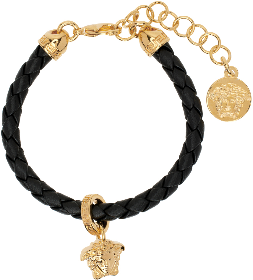 Black & Gold Medusa Bracelet Ssense Uomo Accessori Gioielli Bracciali 
