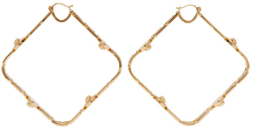 Versace Gold Greca Hoop Earrings
