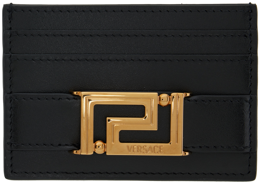 SSENSE Women Accessories Bags Wallets Black Greca Goddess Card Holder 