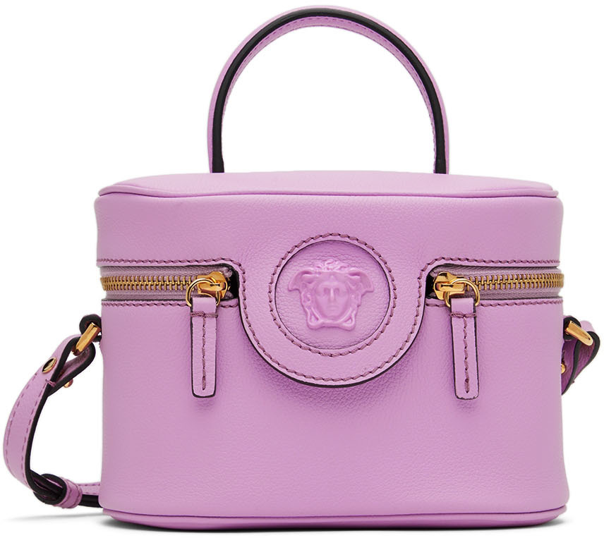 Versace Purple 'La Medusa' Mini Top Handle Bag