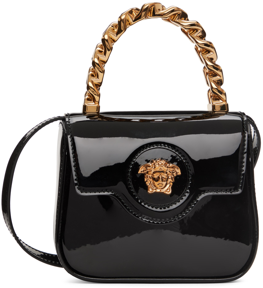 Versace Mini Patent Leather Bag The Medusa In 1b00v Black-