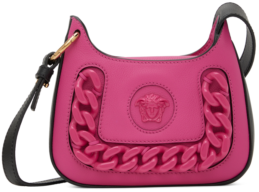 Versace Pink & Black 'La Medusa' Shoulder Bag
