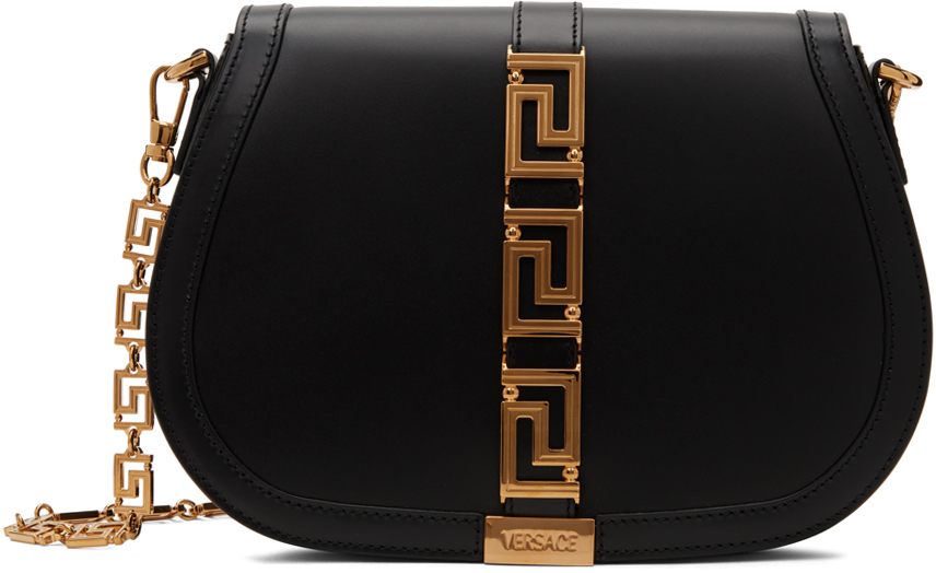 Versace Black Greca Goddess Bag
