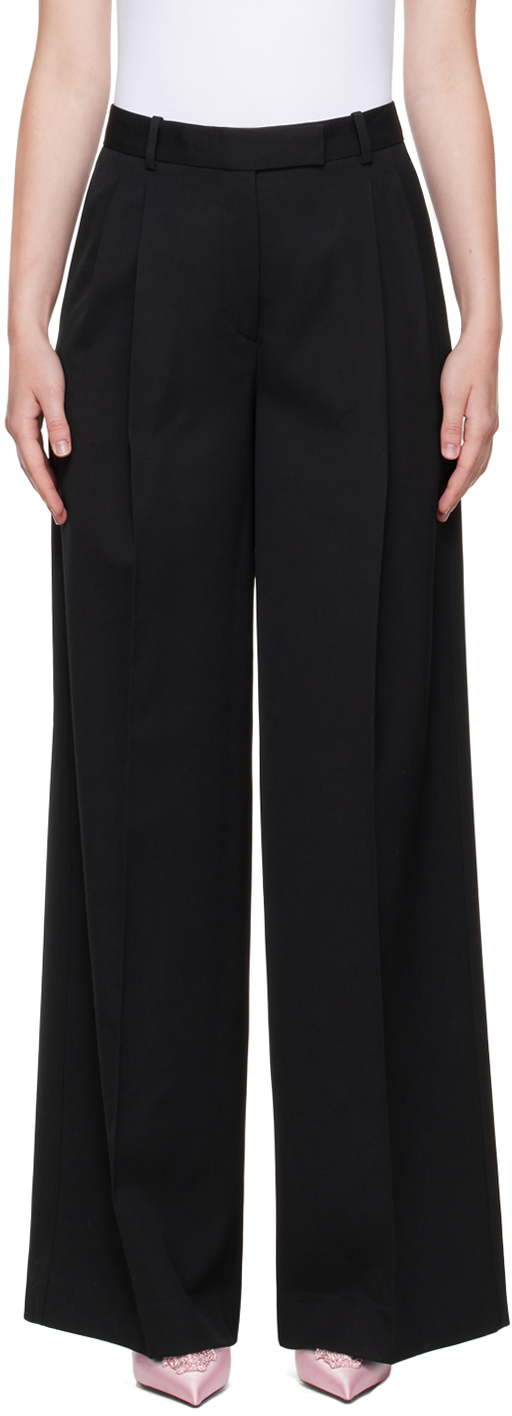Versace Black Pleated Trousers
