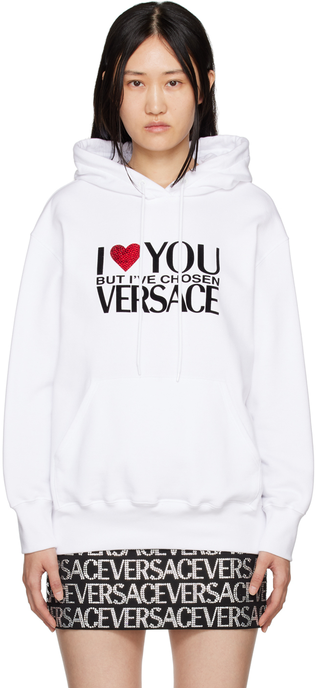Versace White I ♡ You But… Hoodie In 1w000 Optical White