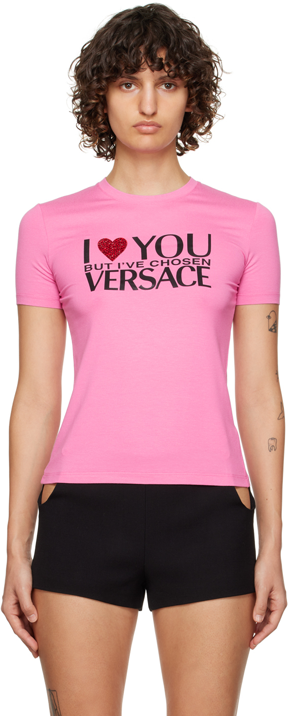 Versace Pink 'I Love You But' T-Shirt