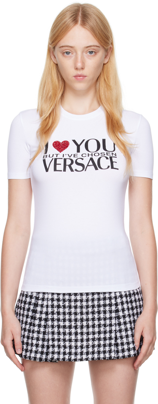 Versace White 'I Love You But' T-Shirt