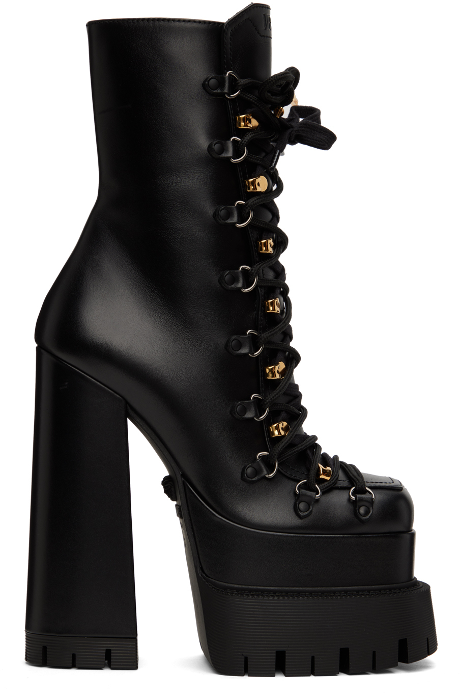 Bottes Audrick noires en cuir à plateforme Ssense Femme Chaussures Chaussures compensées & Plateformes Bottes 
