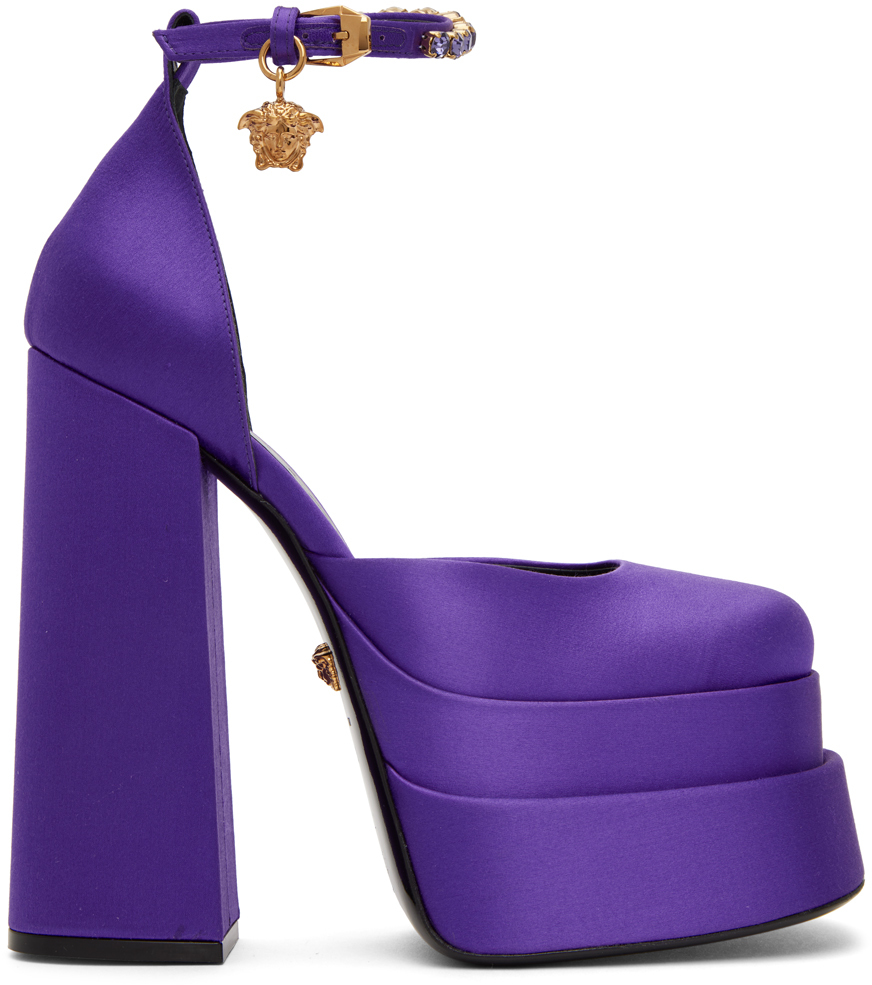 Versace Purple Aevitas Platform Heels