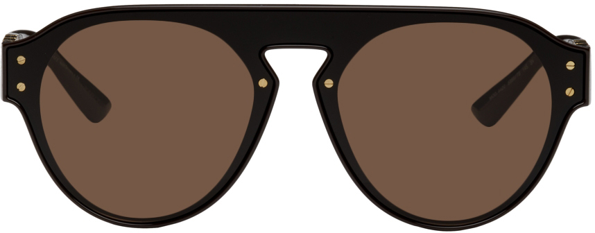 Versace Brown 'La Greca' Sunglasses