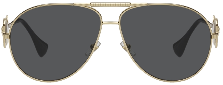 Versace Gold Medusa Biggie Pilot Sunglasses