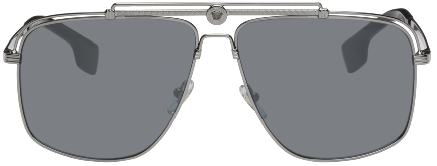 Versace Gunmetal Medusa Focus Sunglasses