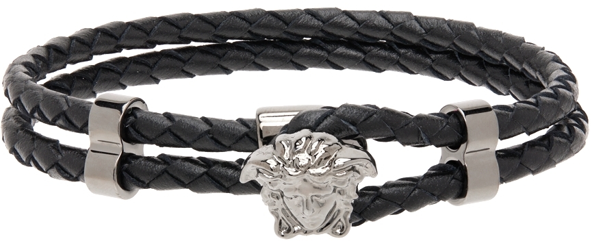Save 51% for Men White Mens Bracelets Versace Bracelets Versace Medusa Leather Bracelet in Black 