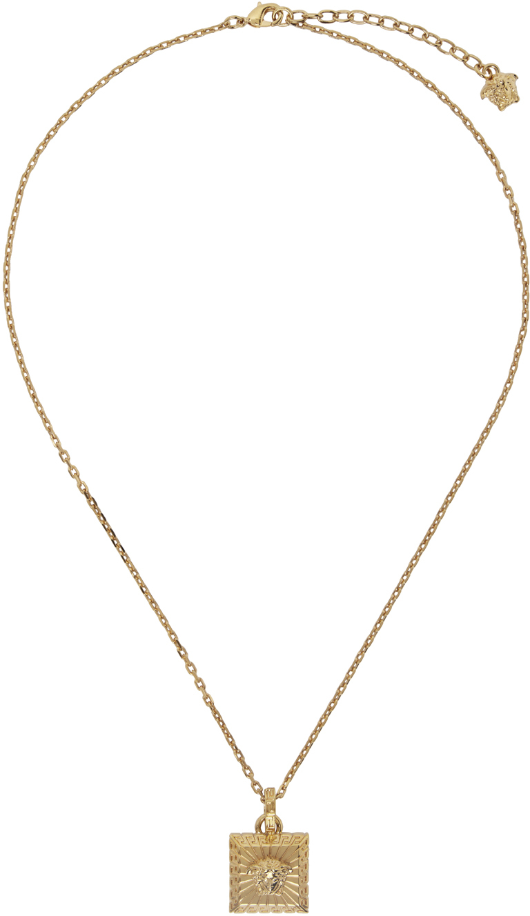 Versace gold hot sale pendant necklace