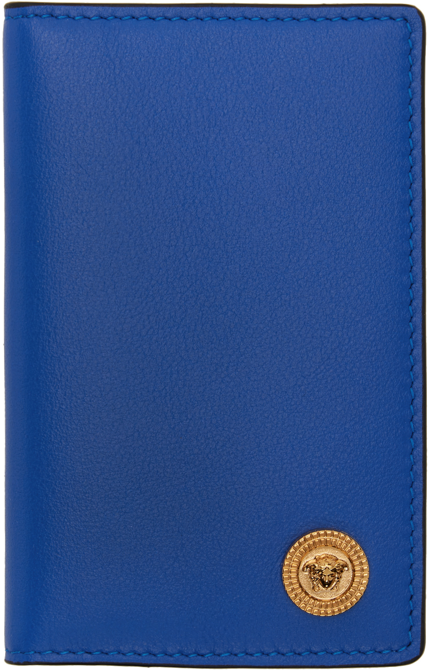 Blue Medusa Card Holder Ssense Uomo Accessori Borse Portafogli e portamonete Portacarte 