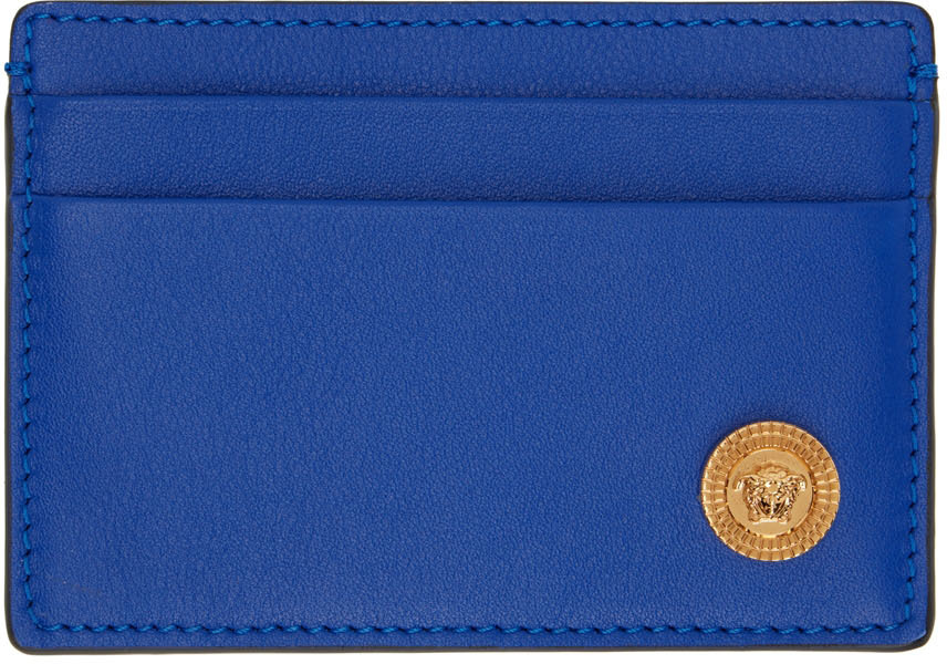 Versace: Blue Medusa Card Holder | SSENSE