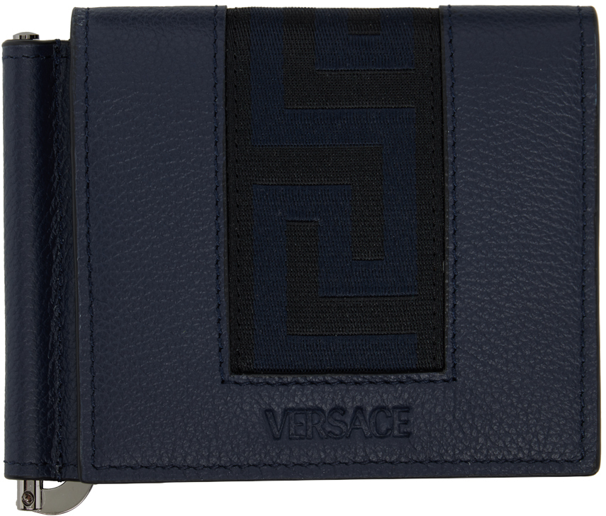 Versace Navy Greca Wallet