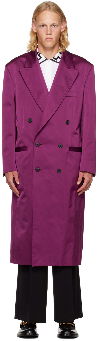 Purple Double-Breasted Coat