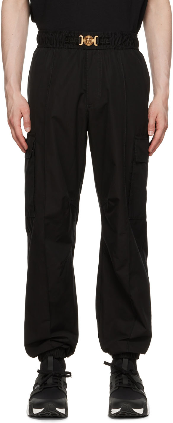 Versace: Black Cotton Cargo Pants | SSENSE Canada