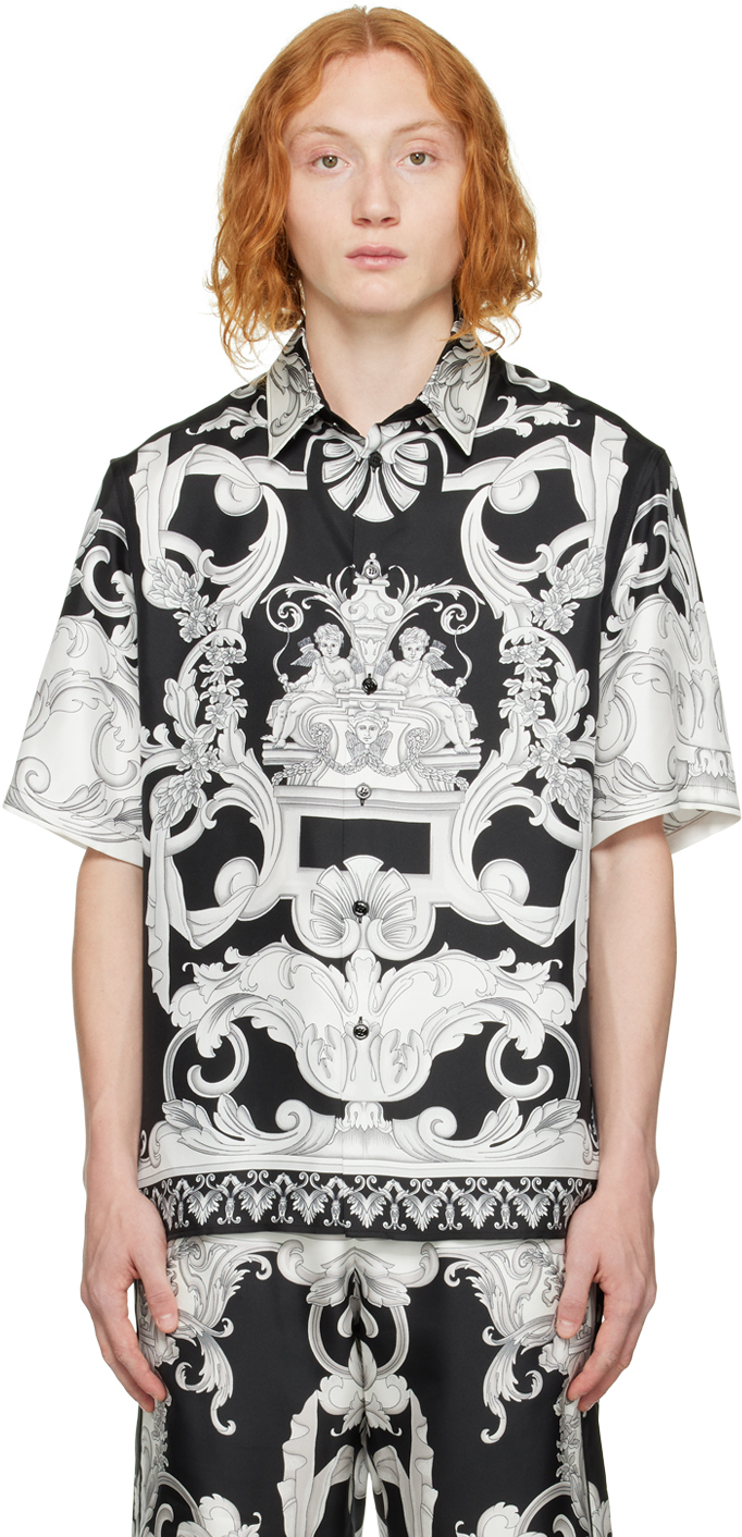 Versace Black & White Baroque Shirt
