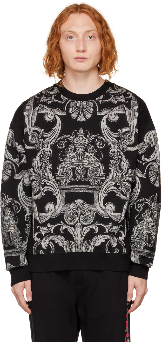 Versace: Black Baroque Sweatshirt | SSENSE