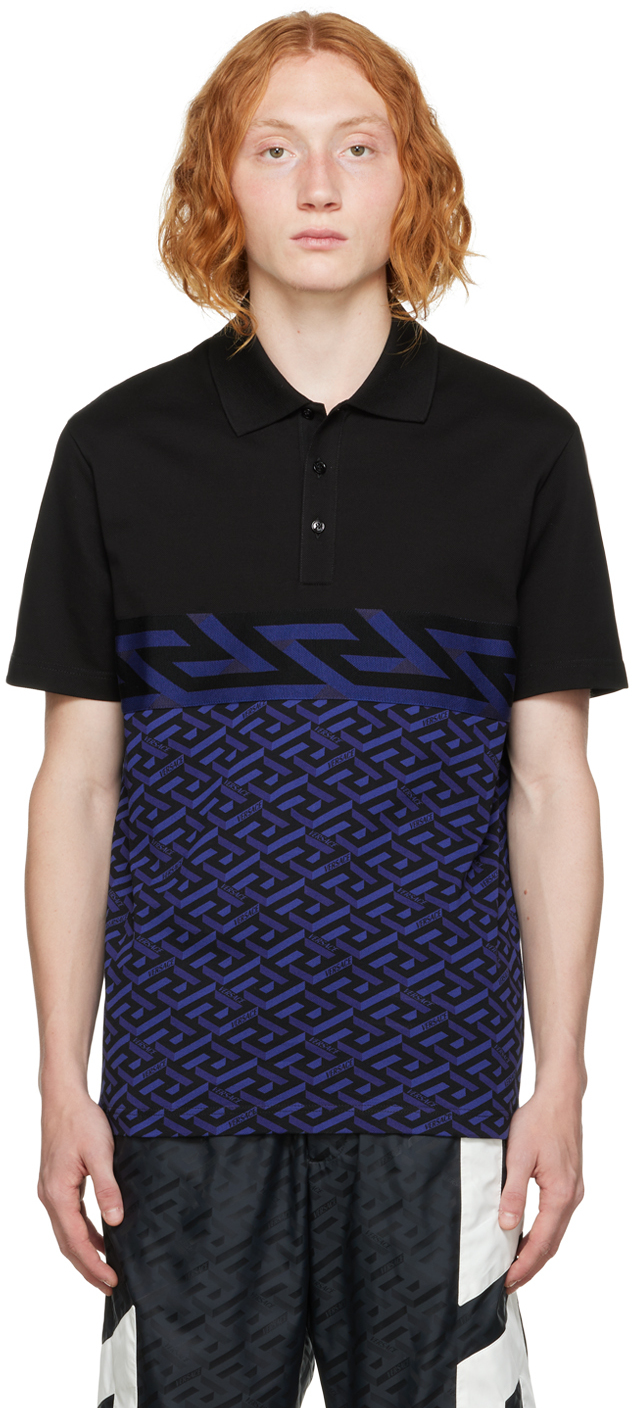 Versace: Black Greca Polo | SSENSE