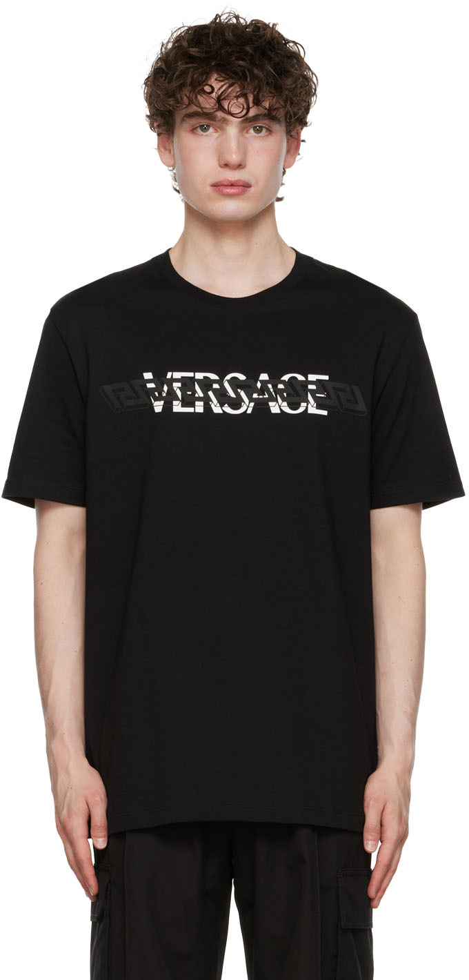 T-shirt à motif à clé grecque Coton Versace pour homme en coloris Noir Homme Vêtements T-shirts T-shirts à manches courtes 