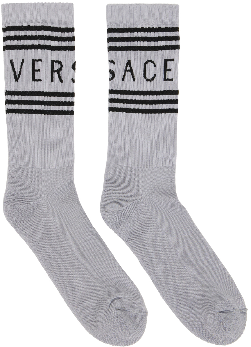 Silver Vintage Logo Socks