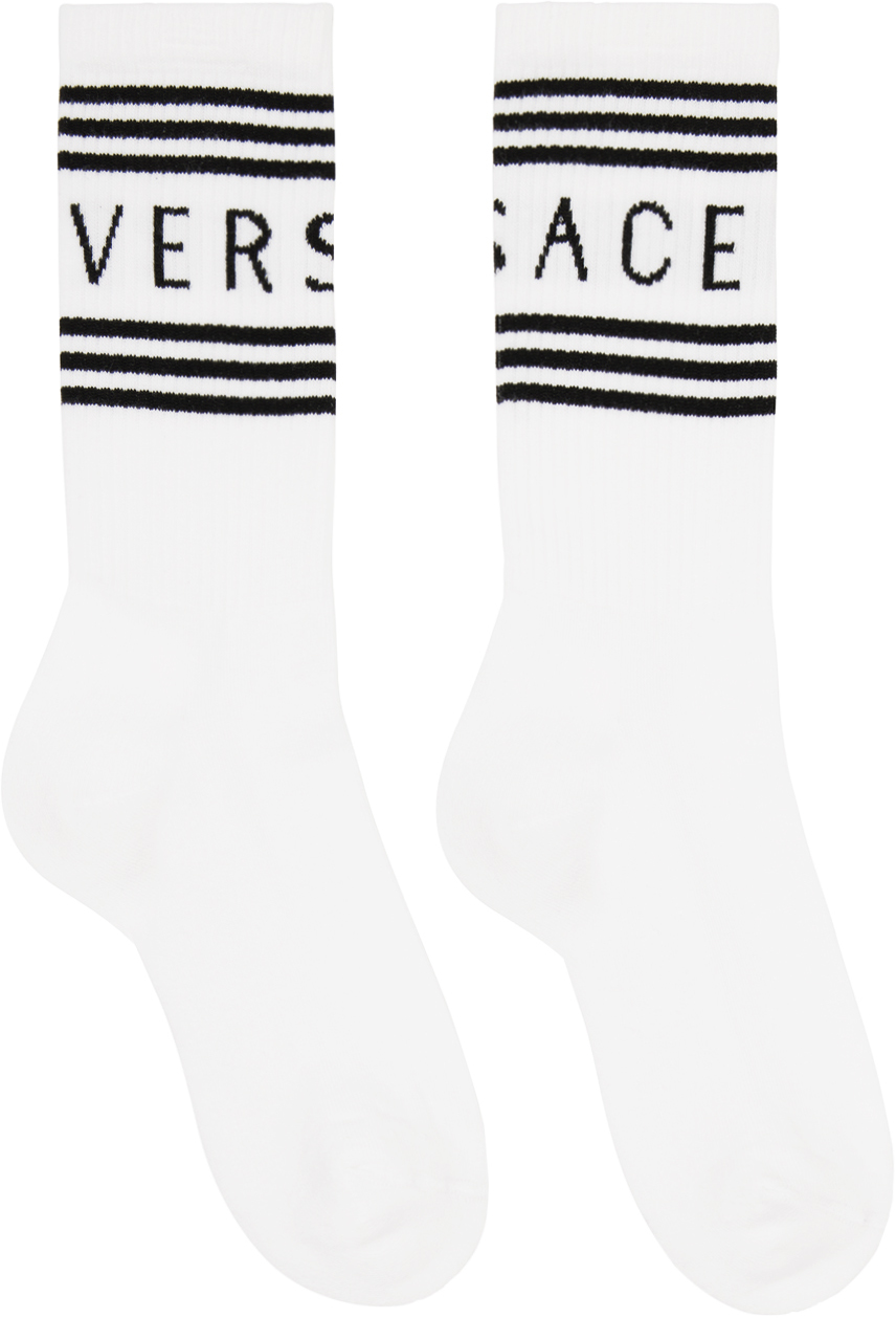Versace White Athletic Socks