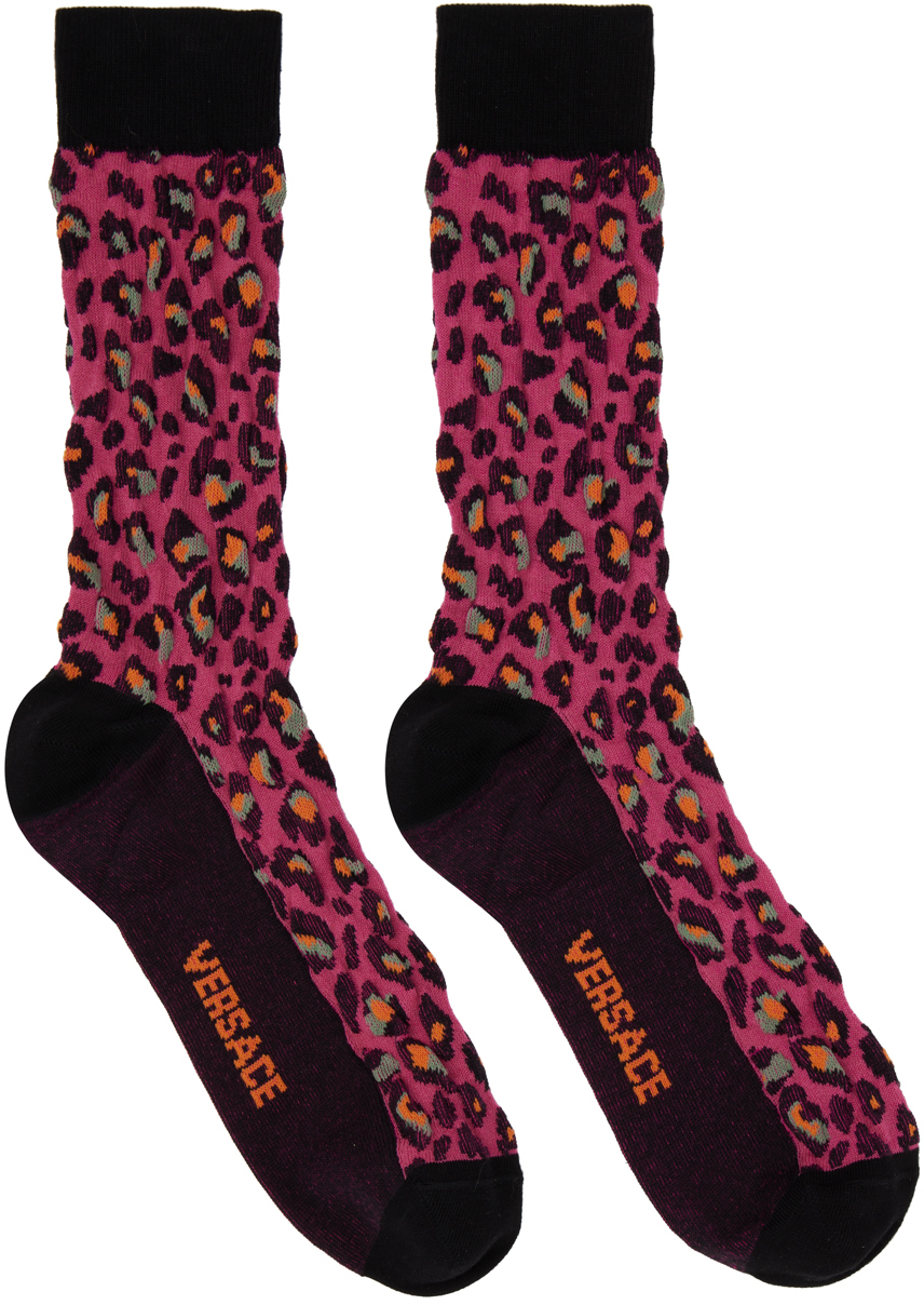 Pink Leopard Socks