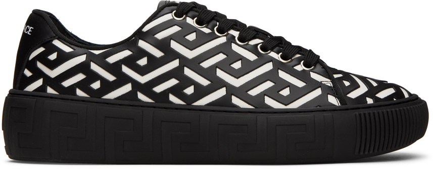 Versace Black & White Greca Sneakers