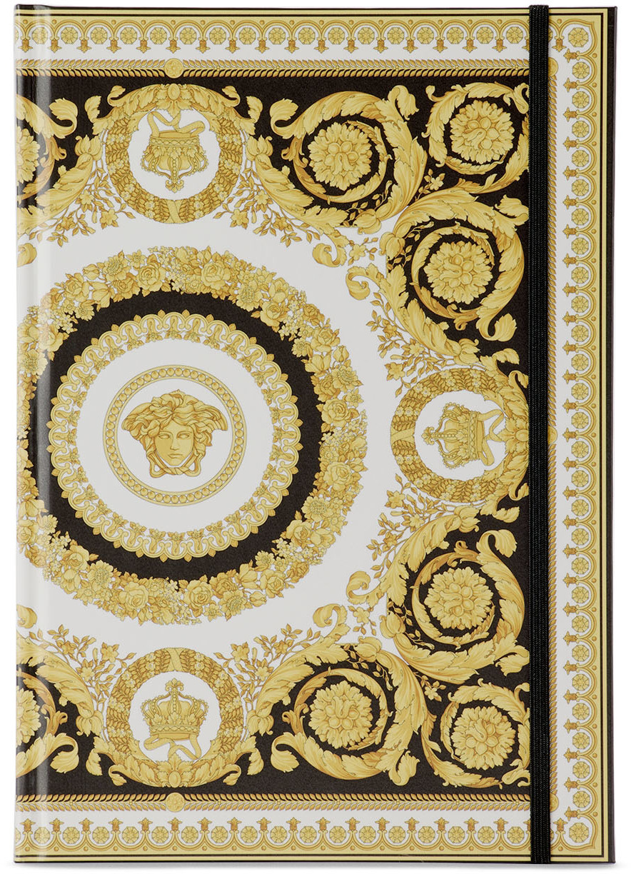 Versace White & Gold Crete de Fleur Notebook