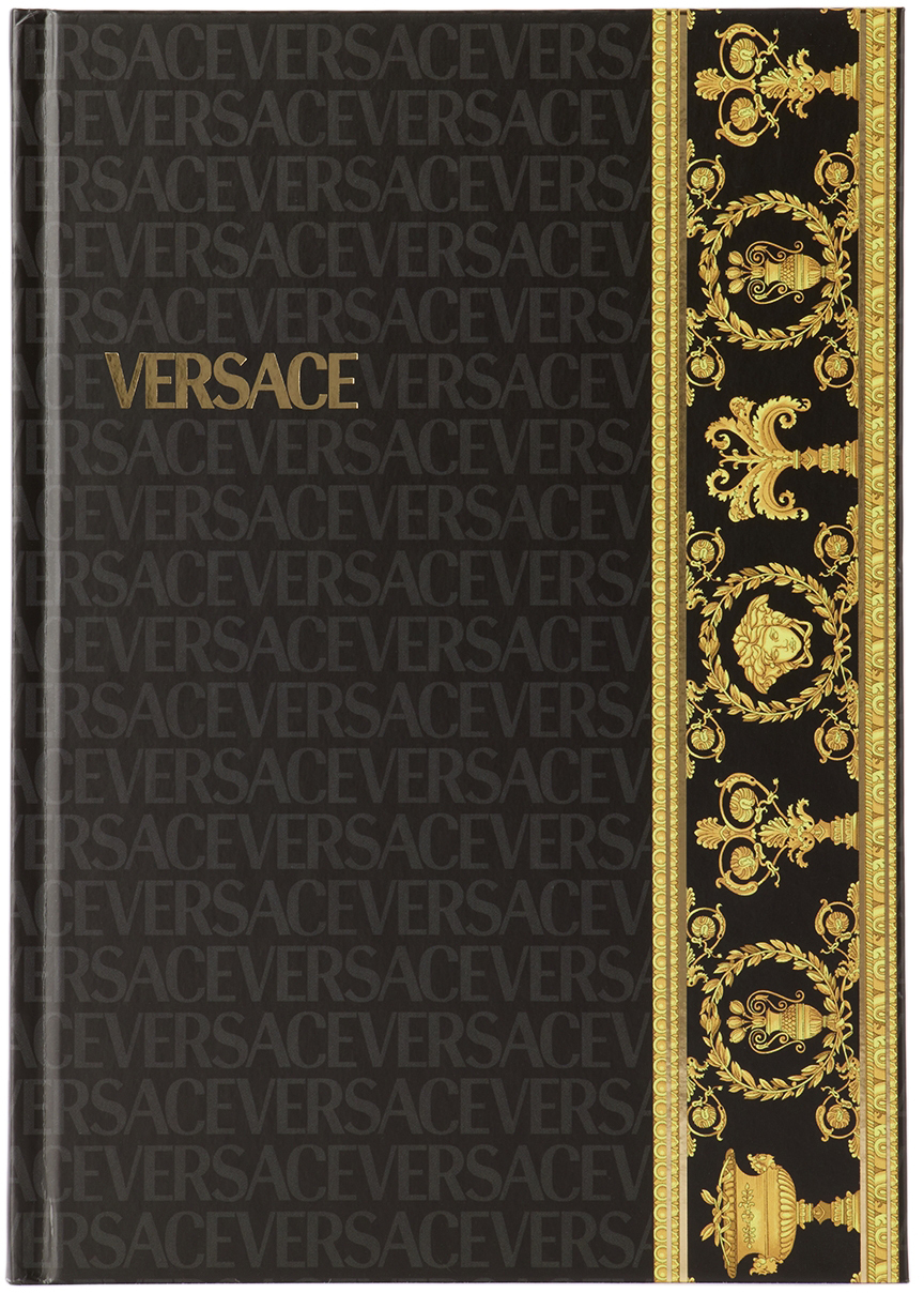 Versace Black & Gold Paper On The Rocks Edition I Heart Baroque Notebook
