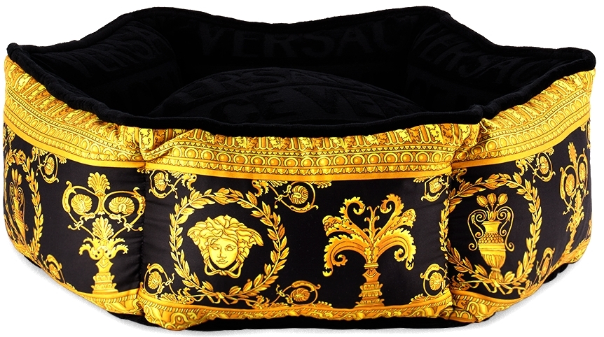 VERSACE YELLOW & BLACK BAROCCO SMALL PET BED