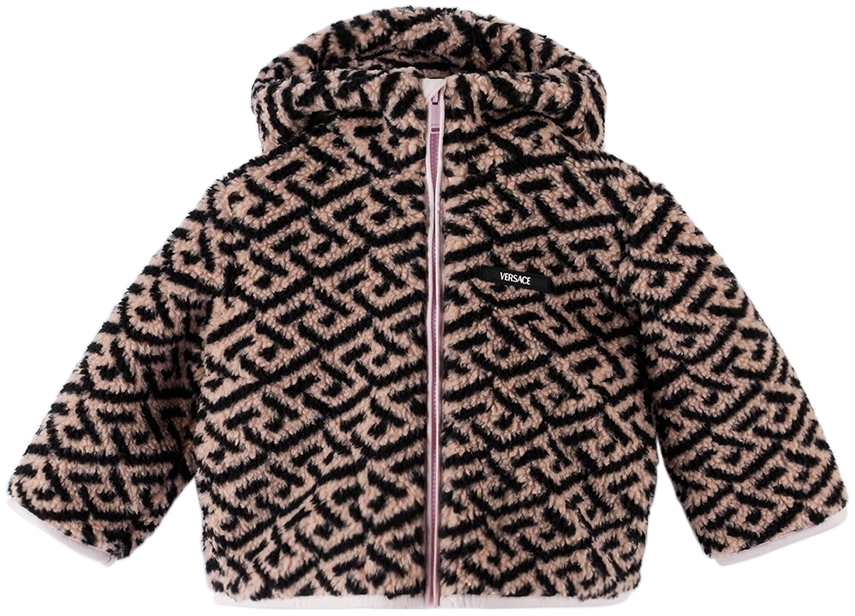 Versace Kids' Baby Pink 'la Greca' Jacket In 2pc30